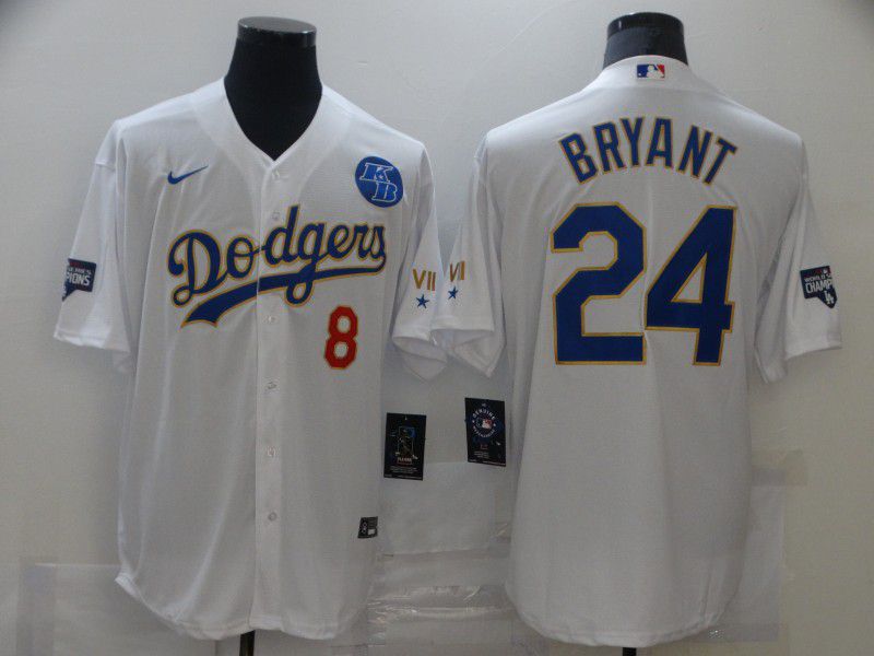 Men Los Angeles Dodgers #24 Bryant White Game 2021 Nike MLB Jersey1